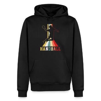 handball - Sweat à capuche Premium bio Homme - noir - Devant - Nico (187cm)