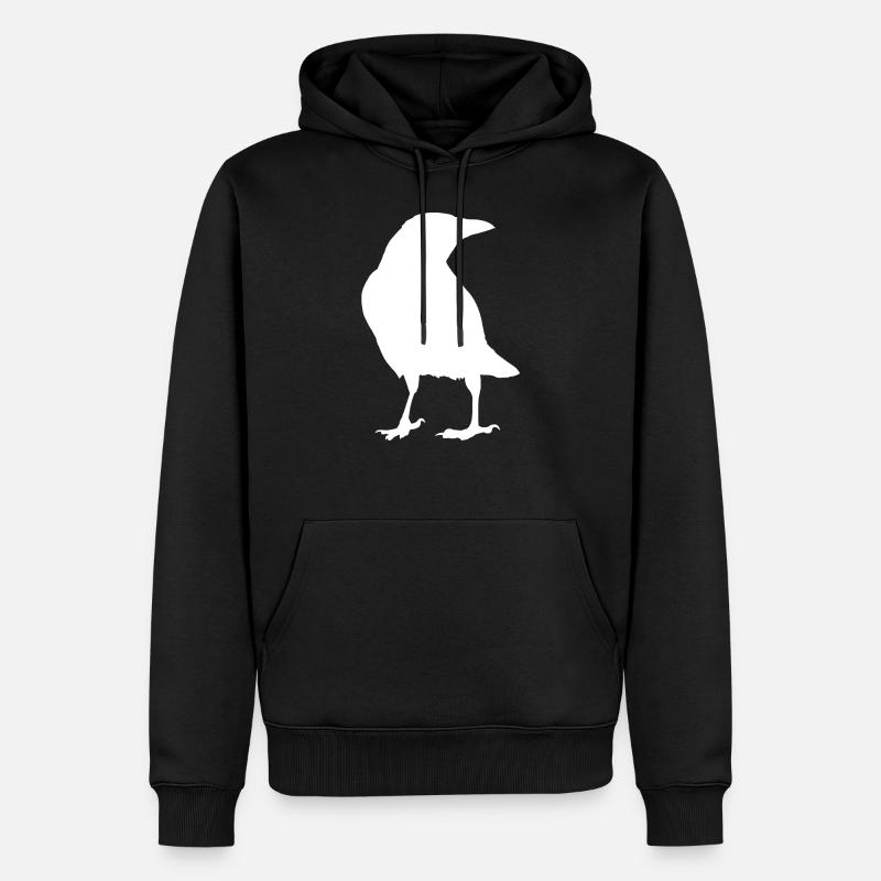corneille - Sweat à capuche Premium bio Homme - noir