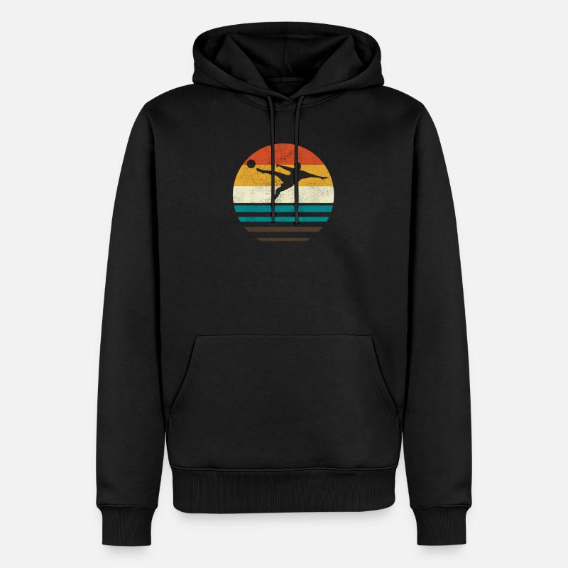 fodbold - Herre Premium økologisk hoodie - sort