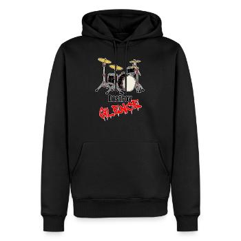 Drummer - Schlagzeug - Destroy Silence - Männer Premium Bio Hoodie - Schwarz - Vorne - Nico (187cm)