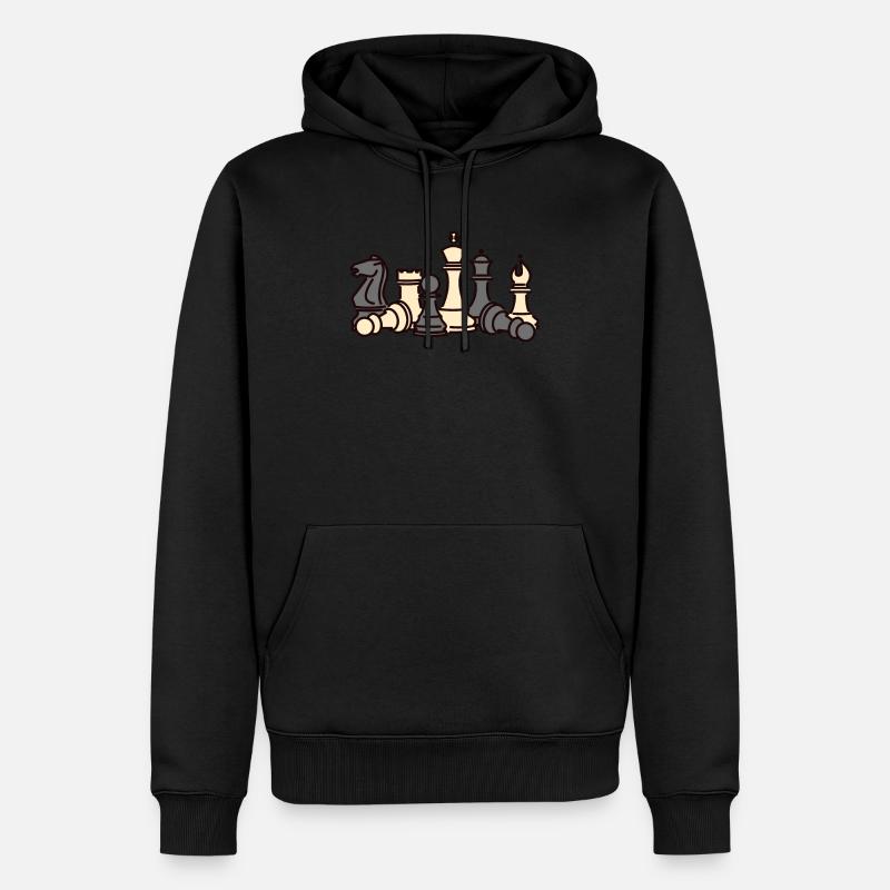 échecs - Sweat à capuche Premium bio Homme - noir