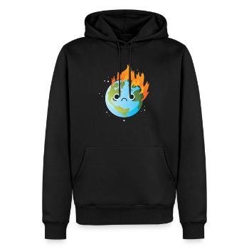 Burning Sad Earth on Fire # Jour de la Terre! - Sweat à capuche Premium bio Homme - noir - Devant - Nico (187cm)