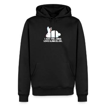Hare - Men’s Premium Organic Hoodie - black - Front - Nico (187cm)
