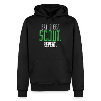 Scout Scouting - Männer Premium Bio Hoodie - Schwarz - Vorne - Nico (187cm)