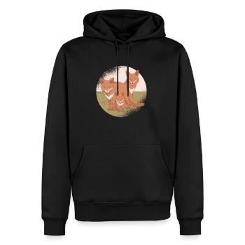 Fuchs Familie Vater Mutter Kind Fuchs - Männer Premium Bio Hoodie - Schwarz - Vorne - Nico (187cm)