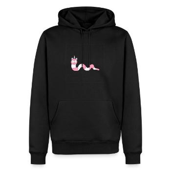 Arc-en-ciel,Ver de licorne - Sweat à capuche Premium bio Homme - noir - Devant - Nico (187cm)