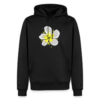 Tempelblume - Männer Premium Bio Hoodie - Schwarz - Vorne - Nico (187cm)