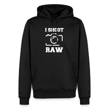 I Shoot Raw Fotograf Kamera Foto - Männer Premium Bio Hoodie - Schwarz - Vorne - Nico (187cm)