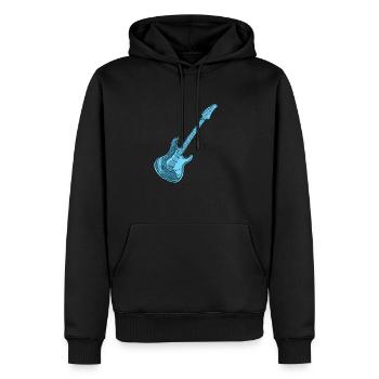 Guitare électrique bleue, guitare - Sweat à capuche Premium bio Homme - noir - Devant - Nico (187cm)