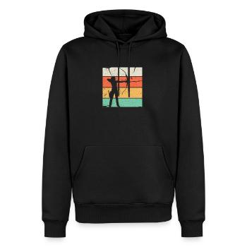 Bogenschütze - Männer Premium Bio Hoodie - Schwarz - Vorne - Nico (187cm)