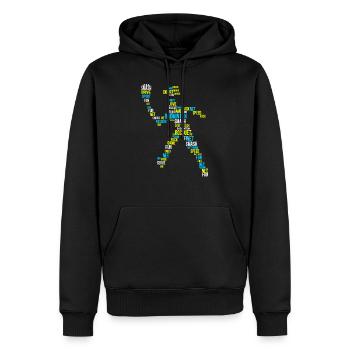 Badminton Badminton joueur de badminton - Sweat à capuche Premium bio Homme - noir - Devant - Nico (187cm)