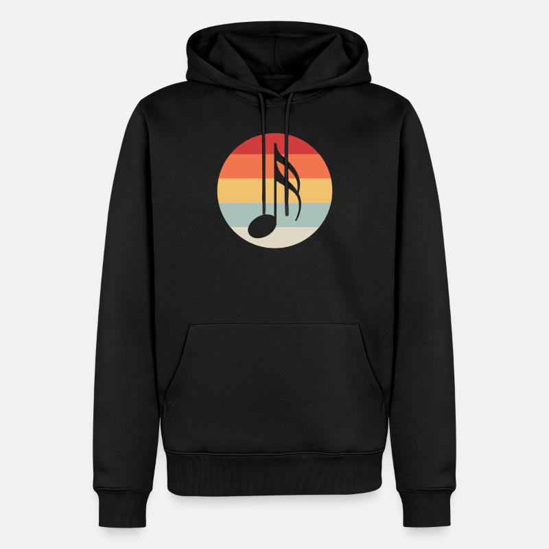 Musiknote - Männer Premium Bio Hoodie - Schwarz