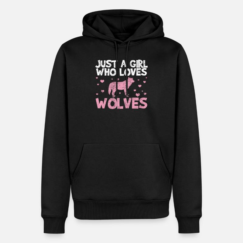 Wolf der Wolf - Männer Premium Bio Hoodie - Schwarz