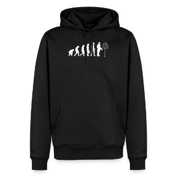 Évolution apiculteur apiculture miel d'abeille - Sweat à capuche Premium bio Homme - noir - Devant - Nico (187cm)