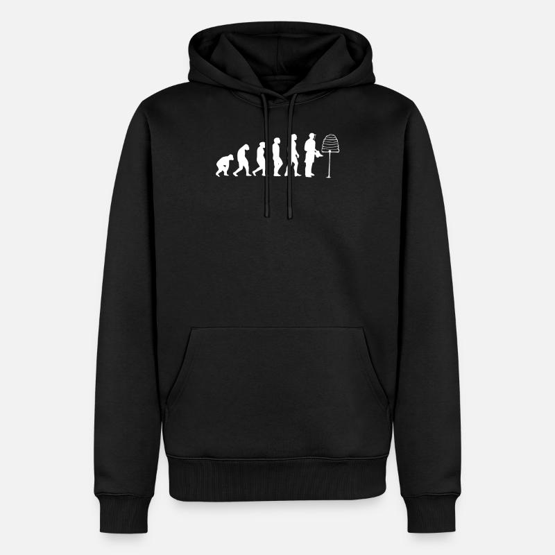 Évolution apiculteur apiculture miel d'abeille - Sweat à capuche Premium bio Homme - noir