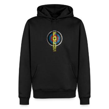 tir à l'arc - Sweat à capuche Premium bio Homme - noir - Devant - Nico (187cm)