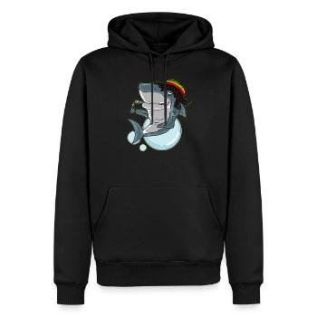 Lustiges Reggae-Haifisch-T-Shirt Geschenk Rastafari Haifisch Te - Männer Premium Bio Hoodie - Schwarz - Vorne - Nico (187cm)