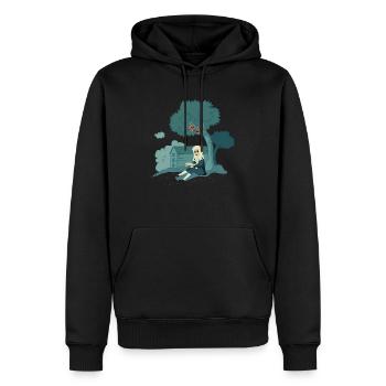 Un physicien et des pommes - Sweat à capuche Premium bio Homme - noir - Devant - Nico (187cm)