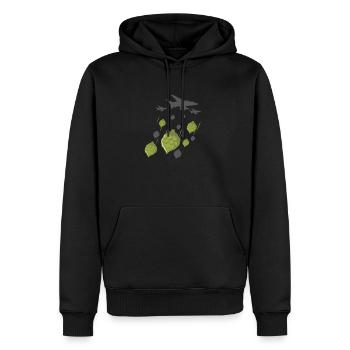 Flyer Bombe Hopfen Bier - Männer Premium Bio Hoodie - Schwarz - Vorne - Nico (187cm)