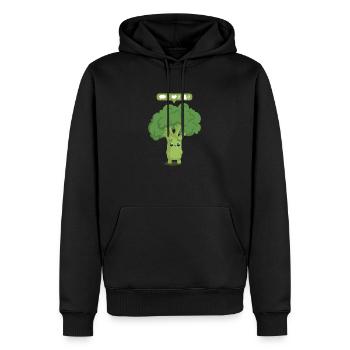 Brokkoli in Social Media - Männer Premium Bio Hoodie - Schwarz - Vorne - Nico (187cm)