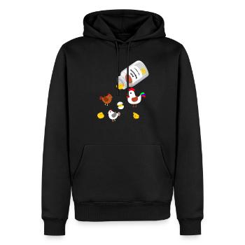 Anti Depressiva Huehner - Männer Premium Bio Hoodie - Schwarz - Vorne - Nico (187cm)