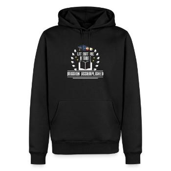 Diplôme en littérature - Sweat à capuche Premium bio Homme - noir - Devant - Nico (187cm)