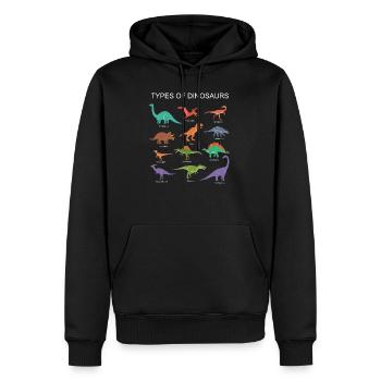 T-shirt d'identification de dinosaure Cadeau Types de dino - Sweat à capuche Premium bio Homme - noir - Devant - Nico (187cm)