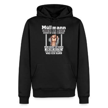 Müllmann Ehre Stolz Narben Faust Beruf - Männer Premium Bio Hoodie - Schwarz - Vorne - Nico (187cm)