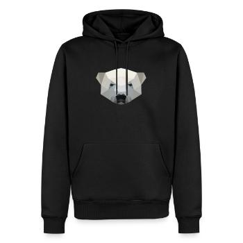 Ours polaire, polygone à tête d'ours polaire géométrique - Sweat à capuche Premium bio Homme - noir - Devant - Nico (187cm)