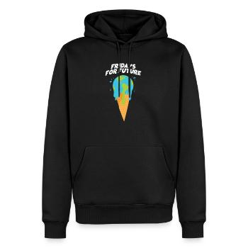 Fridays For Future - Welt als Eiskugel schmilzt - Männer Premium Bio Hoodie - Schwarz - Vorne - Nico (187cm)