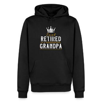 Je ne suis pas à la retraite, je suis un grand-père professionnel - Sweat à capuche Premium bio Homme - noir - Devant - Nico (187cm)