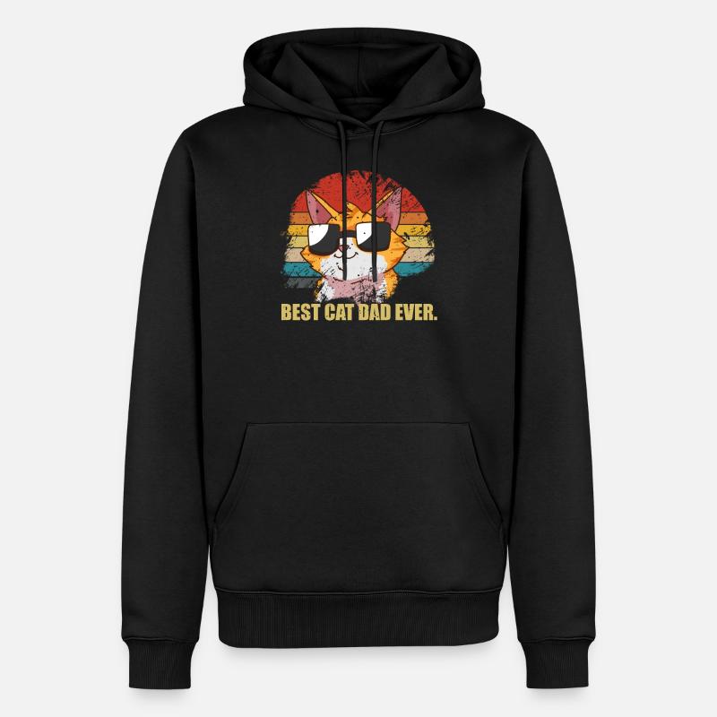 père chats - Sweat à capuche Premium bio Homme - noir