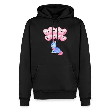 Enfants veux-tu épouser la conception de mon papa - Mariage - Sweat à capuche Premium bio Homme - noir - Devant - Nico (187cm)