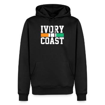 côte-d'Ivoire - Sweat à capuche Premium bio Homme - noir - Devant - Nico (187cm)