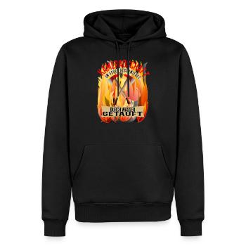 Pompiers camaraderie cadeau volontaire - Sweat à capuche Premium bio Homme - noir - Devant - Nico (187cm)