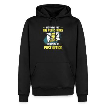 Bureau de poste - Sweat à capuche Premium bio Homme - noir - Devant - Nico (187cm)