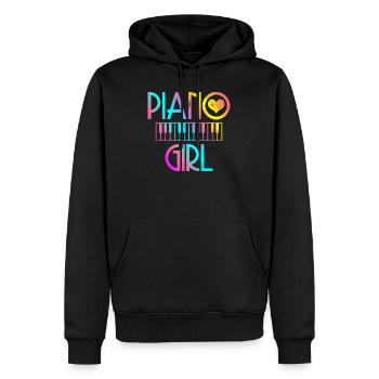 Piano - Sweat à capuche Premium bio Homme - noir - Devant - Nico (187cm)