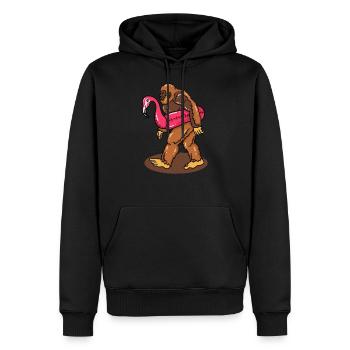 Bigfoot-Surfen - Männer Premium Bio Hoodie - Schwarz - Vorne - Nico (187cm)