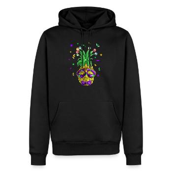 PineApple Mardi Gras - Sweat à capuche Premium bio Homme - noir - Devant - Nico (187cm)