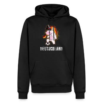 Deutschland Fußball Einhorn - Männer Premium Bio Hoodie - Schwarz - Vorne - Nico (187cm)
