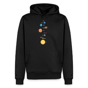 Sonnensystem - Männer Premium Bio Hoodie - Schwarz - Vorne - Nico (187cm)