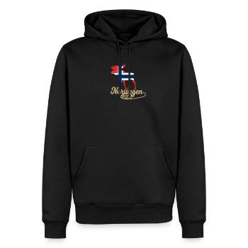 Elch Norwegen Flagge Urlaub Geschenk 2019 - Männer Premium Bio Hoodie - Schwarz - Vorne - Nico (187cm)