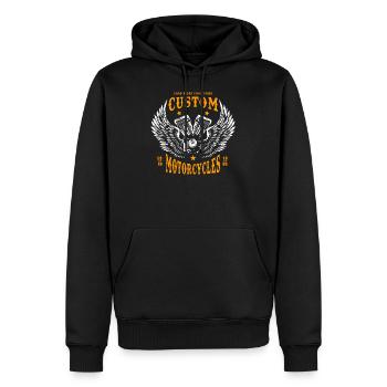 Motocycliste Motocycliste - Sweat à capuche Premium bio Homme - noir - Devant - Nico (187cm)
