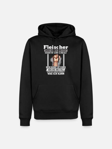 Fleischer Ehre & Stolz Faust - Männer Premium Bio Hoodie - Schwarz
