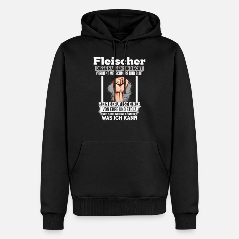 Fleischer Ehre & Stolz Faust - Männer Premium Bio Hoodie - Schwarz