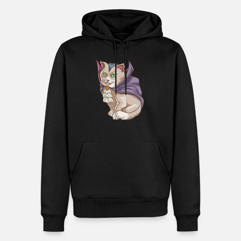 Halloween Vampire Chat - Sweat à capuche Premium bio Homme - noir