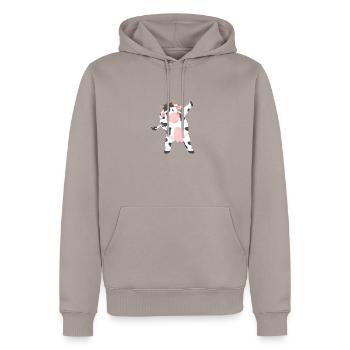 Dabbing Cow Dab Cows Farmer Farmer - Men’s Premium Organic Hoodie - taupe - Front - Nico (187cm)