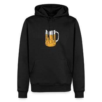 Malle ist nur einmal im Jahr Mallorca Spruch Bier - Männer Premium Bio Hoodie - Schwarz - Vorne - Nico (187cm)