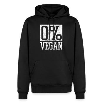 Anti vegan - Sweat à capuche Premium bio Homme - noir - Devant - Nico (187cm)