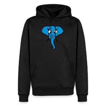elephant lustige Tiere - Männer Premium Bio Hoodie - Schwarz - Vorne - Nico (187cm)